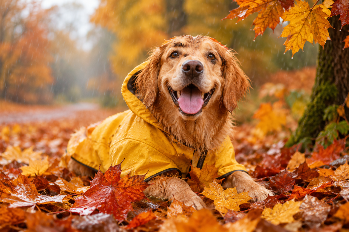 gouden-retriever-in-herfstregen